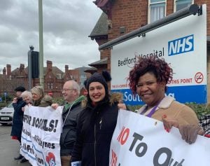 People protesting for the NHS