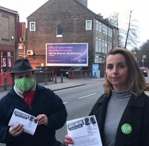 Lucy and Ben Alerting Residents of Ashburnham Road