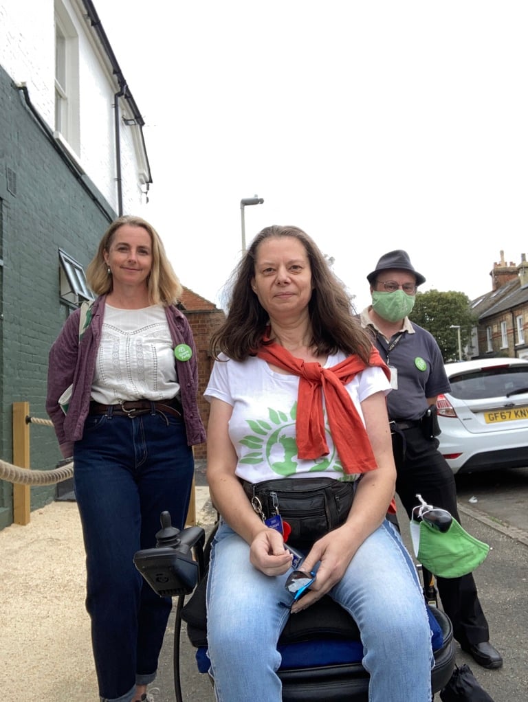 Lucy, Ben and Philippa Talking to Residents in Castle Ward, Bedford