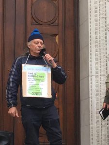 Mike Oliver Green Party member speaking at Luton COP26 Protest