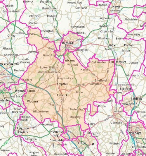 Mid Bedfordshire Parliamentary Constituency Map