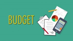 Image with Green Background the word Budget