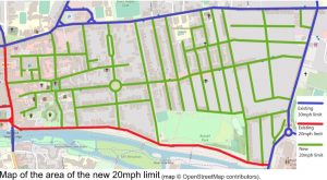 map of the new 20mph speed limit