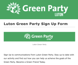 Thumbnail photo of the Luton sign up form