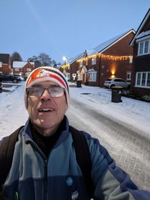 Adrian Spurrell Canvassing in Biddenham in the snow