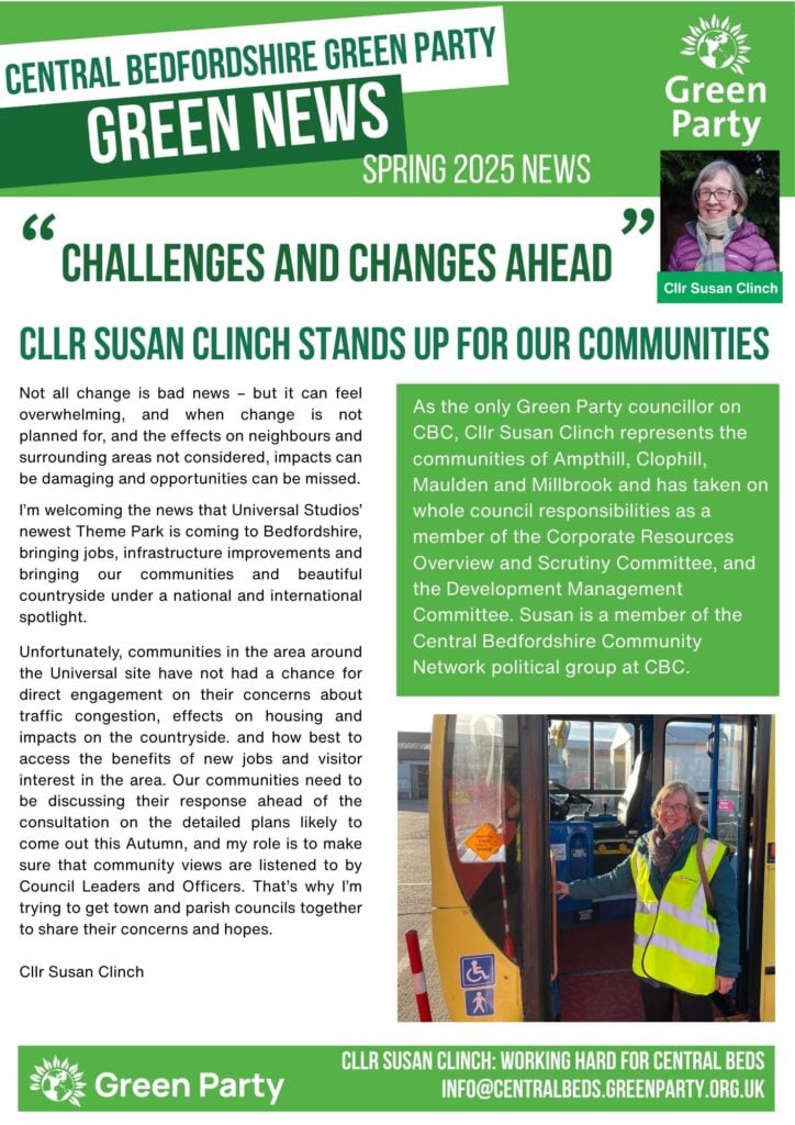 Central Beds Green party News Spring 2024